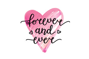 Forever and ever. Vector lettering.