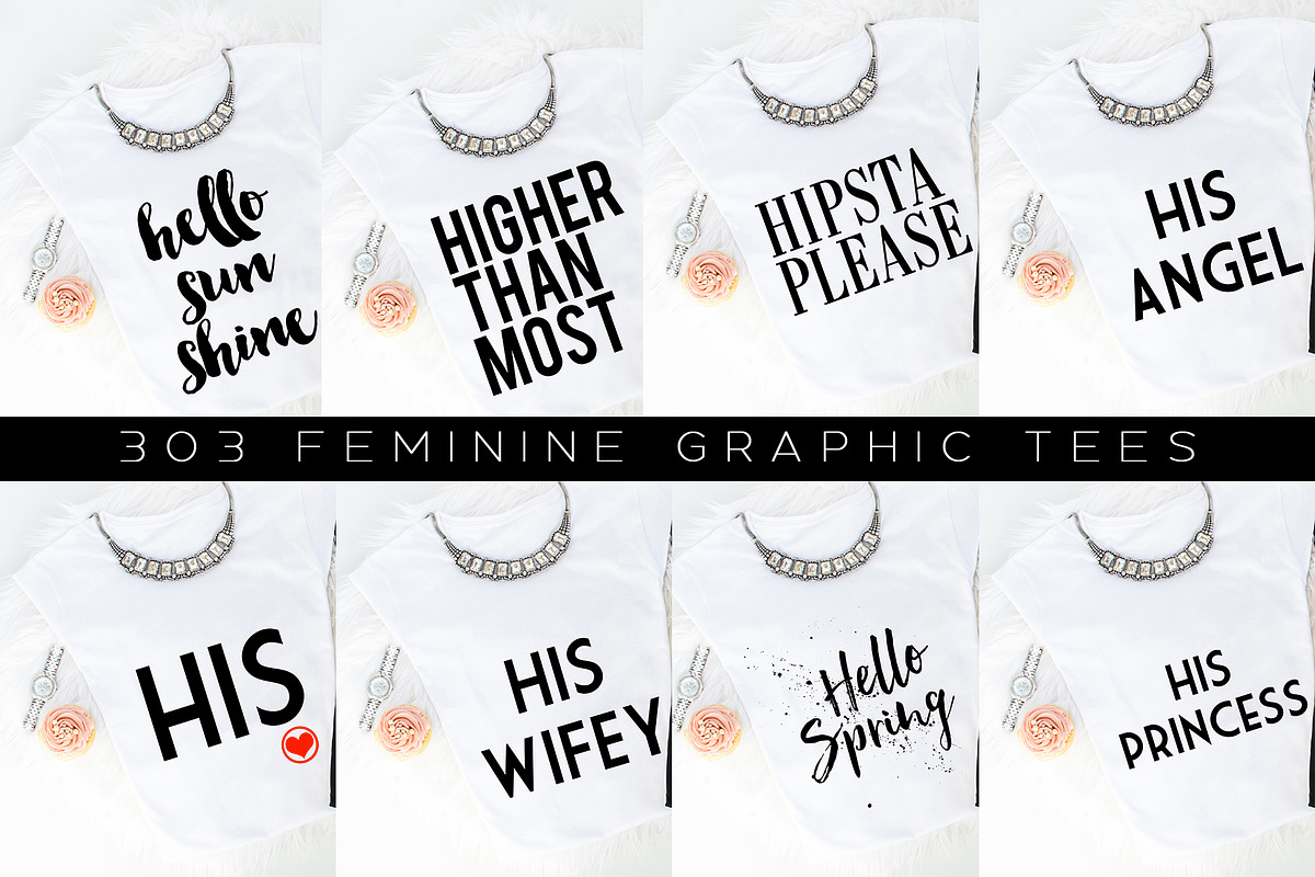 Big Bundle-Feminine Graphic Tees, a Background Graphic by iloladesign (Photo 15 of 36)