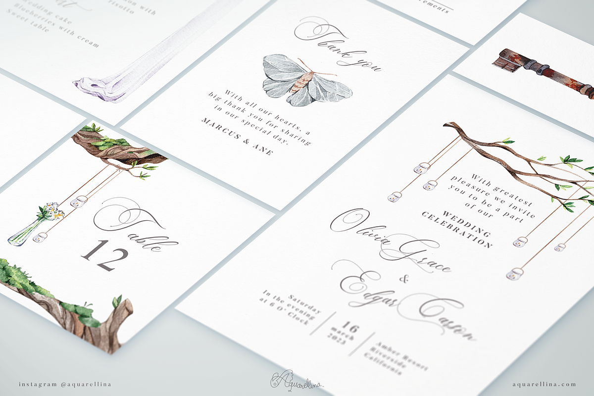White Forest Wedding Invitations, an Invitation Template by Aquarellina (Photo 3 of 4)