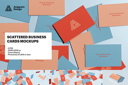 Scattered Business Cards Mockup, a Business Card Template by AnagramDesign