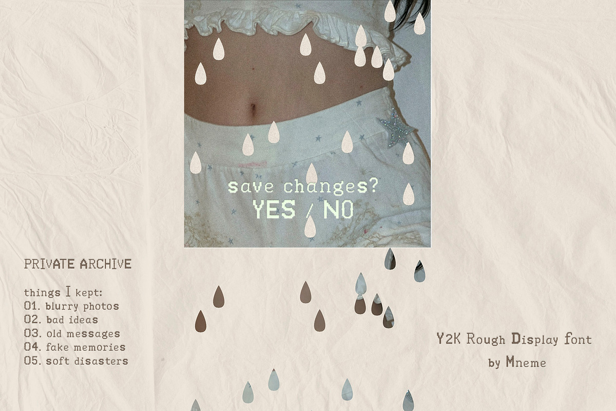 Bad Signal: Y2K Rough Display Font, a Sans Serif Font by Mneme (Photo 3 of 9)