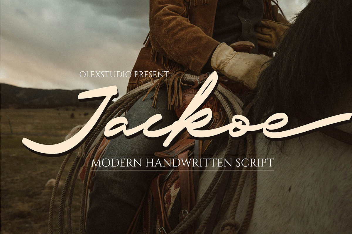 Jackoe - Modern Handwritten Script, a Script Font by Olexstudio (Photo 1 of 8)