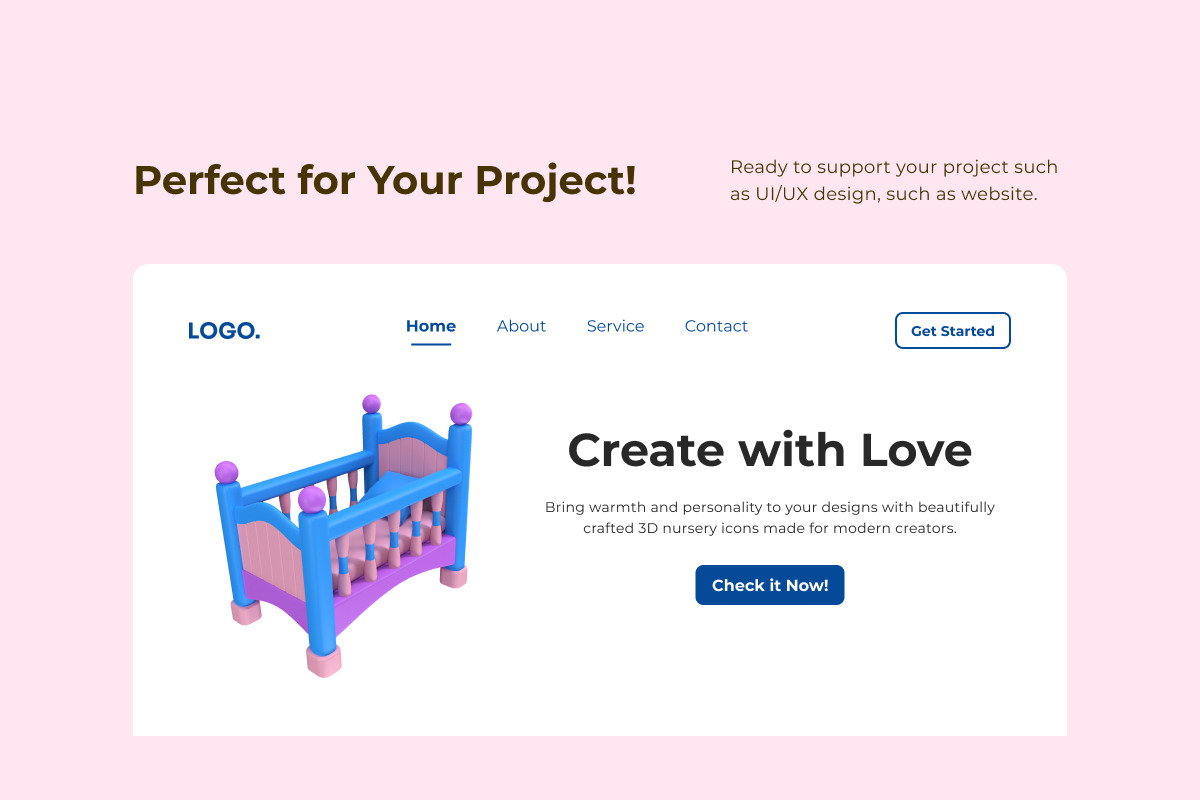 Baby Care 3D Icon Collection, an Object Illustration by twinstd (Photo 5 of 6)