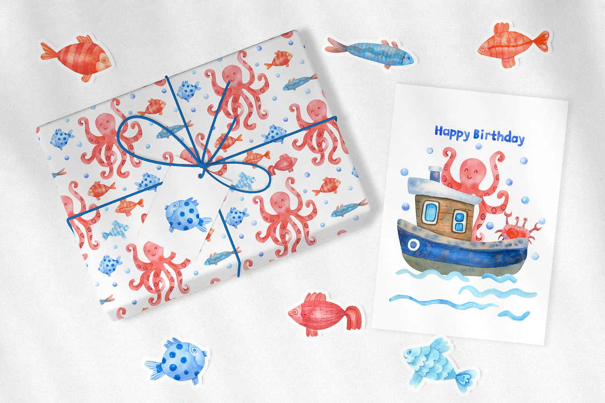 Nautical Mile Watercolor Collection, an Animal Illustration by Anna Druzhkova (Photo 28 of 30)