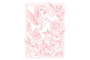 Hummingbird Floral Frame Laser Cut, an Object Graphic by DreamCafeArt (Thumbnail 3 of 3)