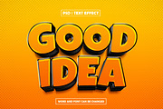 Orange 3d good idea text effect, a Layer Style Add-On by AP Market (Thumbnail 1 of 2)