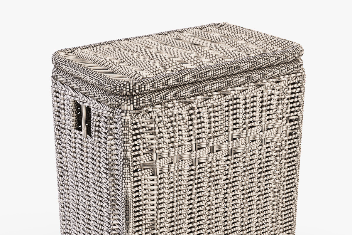 Wicker Laundry Hamper 08 Natural, an Object 3D Model by Markelos (Photo 6 of 10)