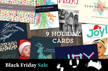 9 Holiday Cards (Black Friday Sale), a Card Template by aticnomar