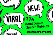 Hand Drawn Speech Bubbles – Doodles, an Object Graphic by crafty (Thumbnail 1 of 10)