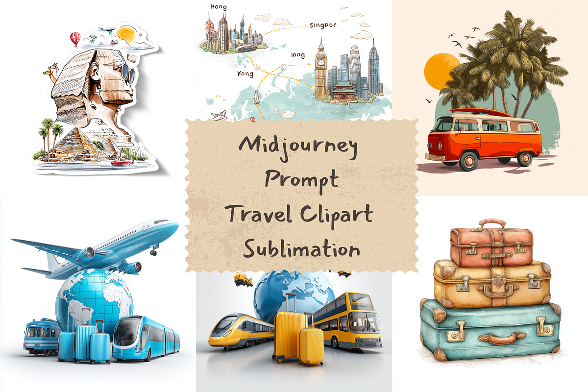 Prompt Travel Clipart Sublimation, a Seasonal Illustration by Creative design (Photo 1 of 7)