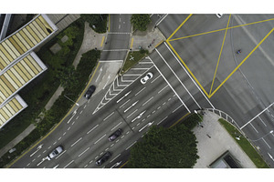 Top View Of A City Intersection With