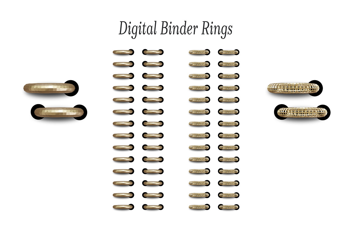 Gold Digital Planner Binder Rings, an Object Graphic by 3PointsCreative (Photo 2 of 6)