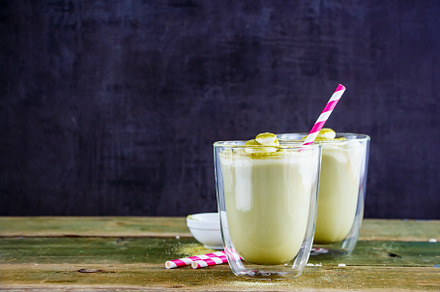 Matcha green tea latte featuring alternative, antioxidant, and art, a Food & Drink Photo by Yuliya Gontar