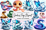 Watercolor Snakes Clipart., a Graphic by CitraGraphics (Thumbnail 1 of 4)