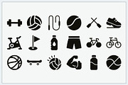 Sports Fitness Icons Logo, a Solid Icon by Vectorium Studio (Thumbnail 7 of 16)