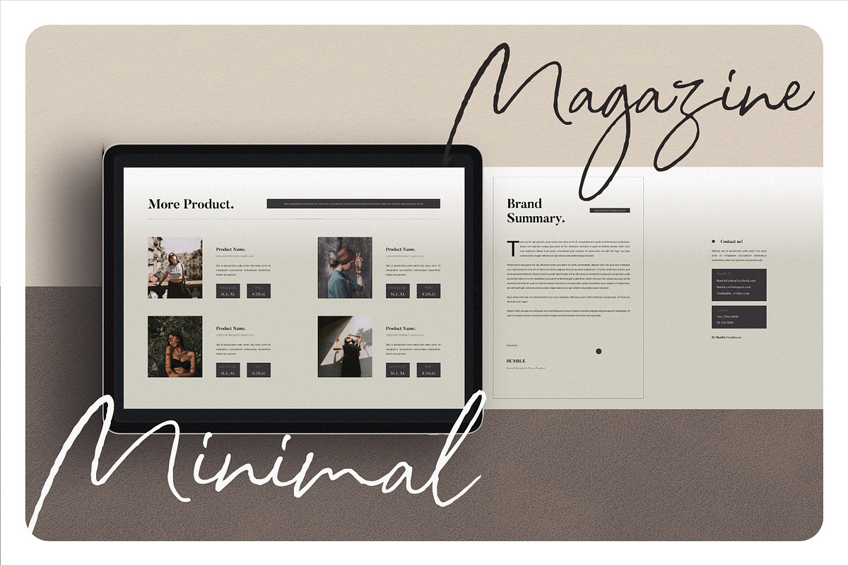 Humble Brand Editorial & Photo Produ, a Magazine Template by Typetemp ...