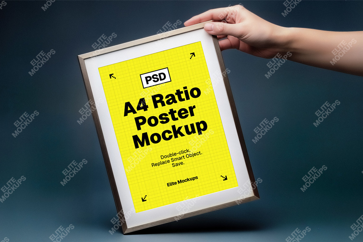 A4 Ratio Vertical Poster Mockup Set, an Advertising Mockup by Elite Mockups (Photo 2 of 7)