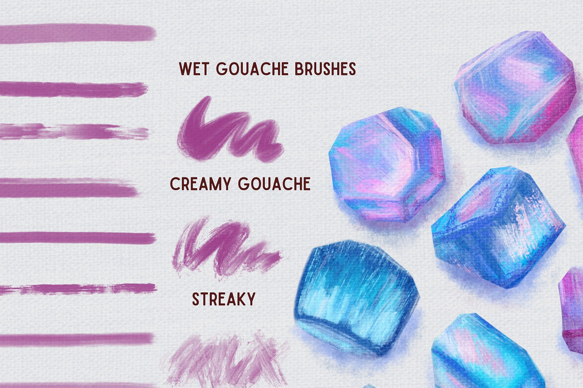 Procreate gouache brushes iBox, a Brush Add-On by ProcreateiBox (Photo 4 of 9)