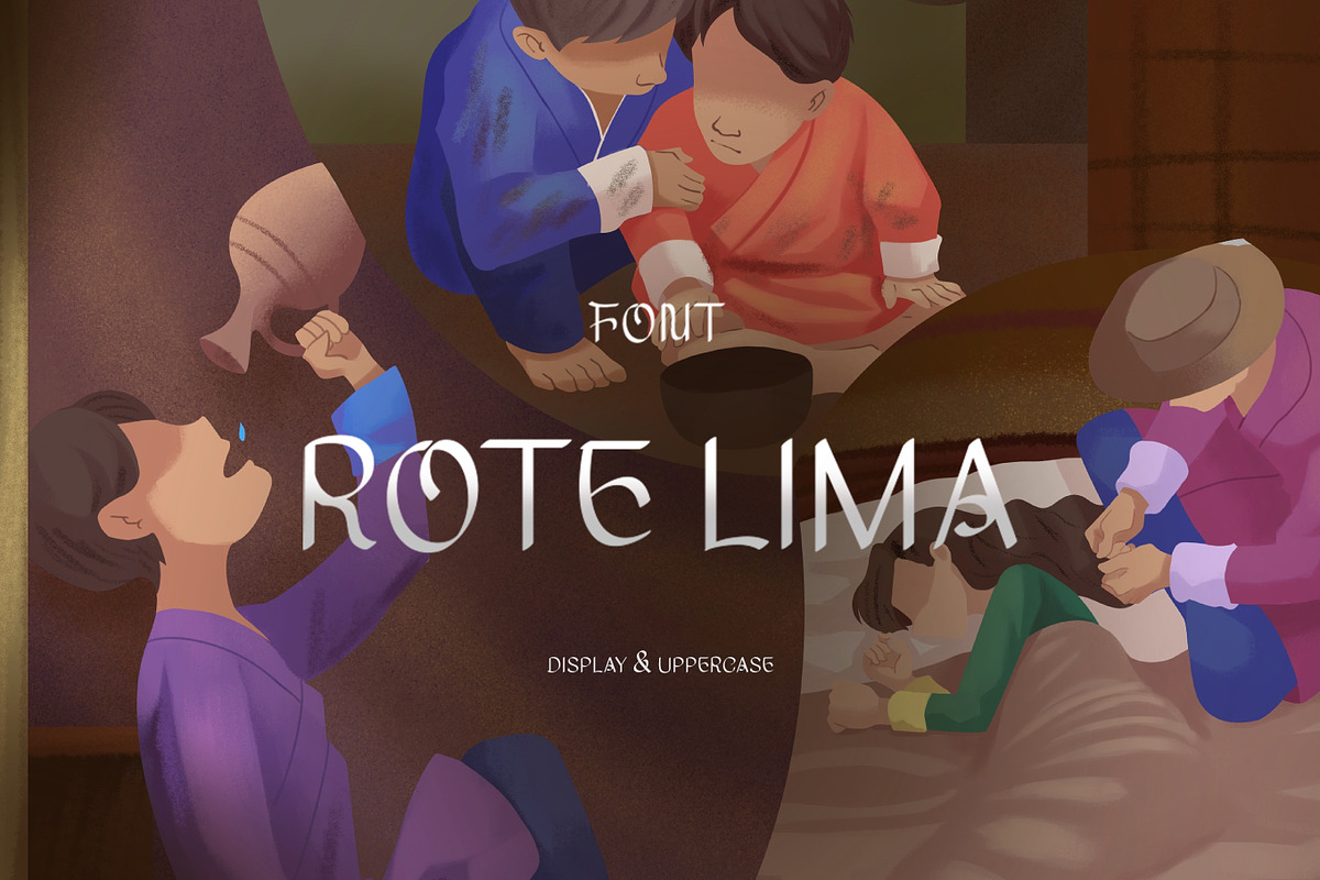ROTE LIMA - DISPLAY FONT, a Handwritten Font by Fourshape (Photo 1 of 7)