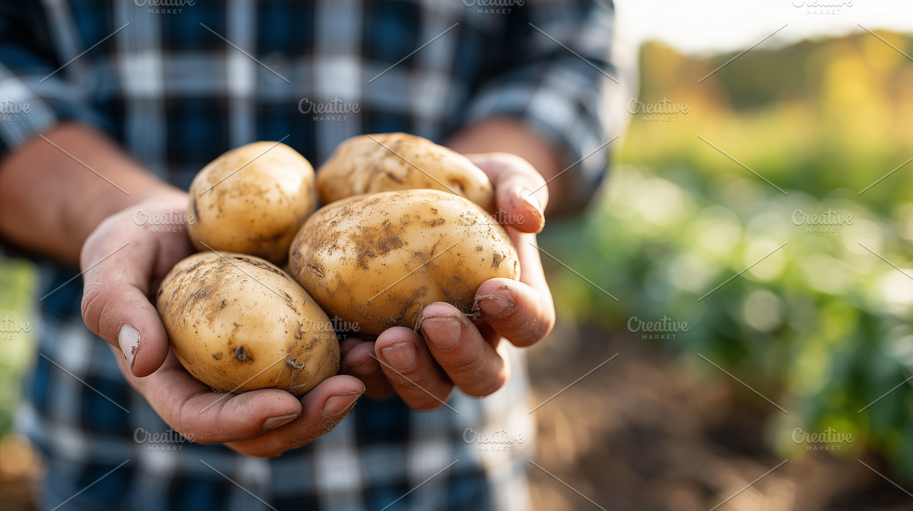 Freshly harvested potatoes held, a Food & Drink Photo by MistyDay