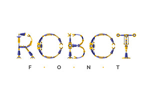Robot font + Bonus Robots knights