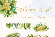Baby dinosaur watercolour clipart, an Animal Illustration by heyiamalice (Thumbnail 2 of 13)