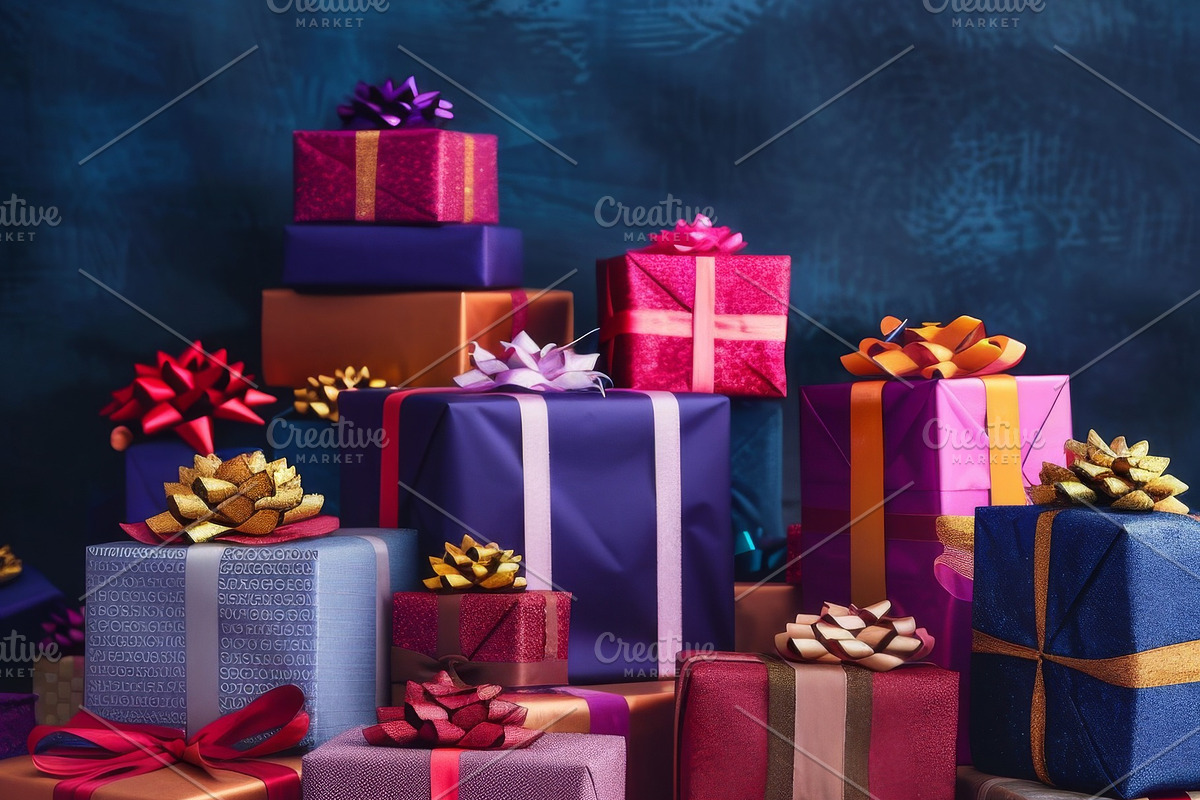 86 Gift boxes with ribbons and bows, a Holiday Photo by Handmadefont (Photo 38 of 90)