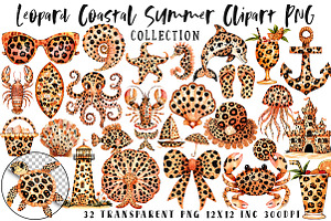 Leopard Coastal Summer Clipart PNG, an Illustration by OK Design