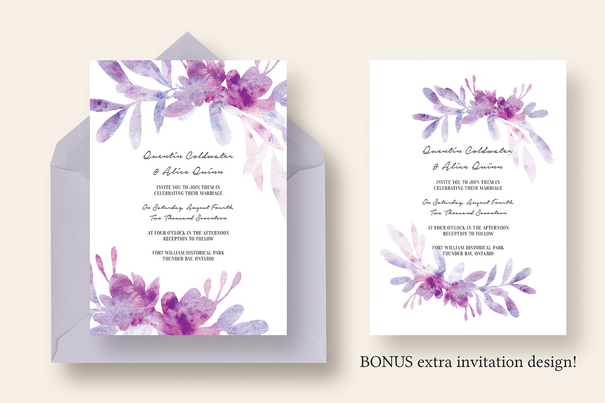 Dreamy Floral & Leaves Wedding Suite, an Invitation Template by Knotted Design (Photo 2 of 5)