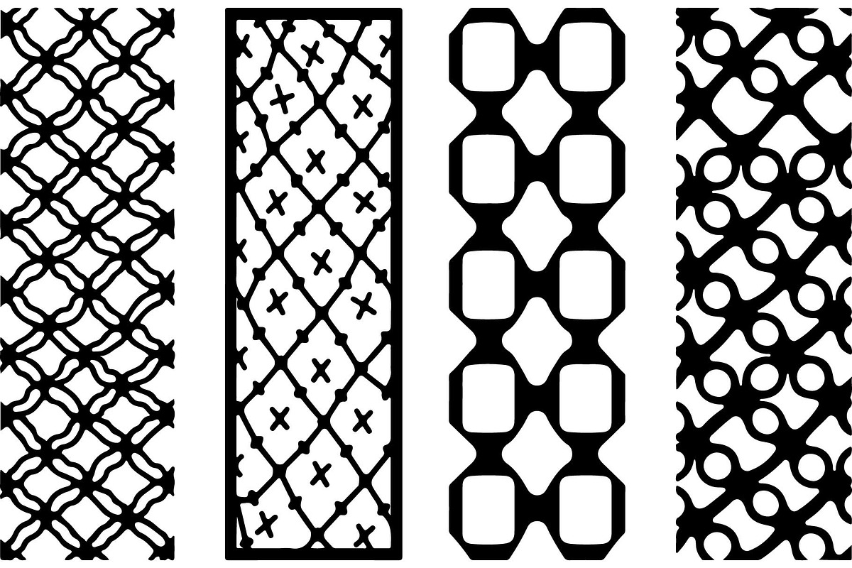 Black Geometric Pattern Panel Set, an Object Graphic by Designer_Momina (Photo 8 of 13)