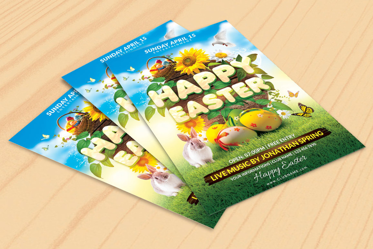 Happy Easter Flyer Template, a Flyer Template by Briell Design (Photo 3 of 3)