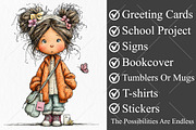 Watercolor Butterfly Letter Girl PNG, a Seasonal Illustration by Canvas Craft (Thumbnail 3 of 10)