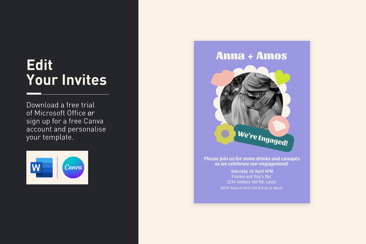 Anna + Amos Engagement Invitation, a Stationery Template by Mountain Folk Creative (Photo 3 of 7)