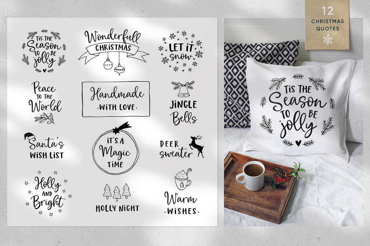 Magic Winter script font duo & logos preview 5