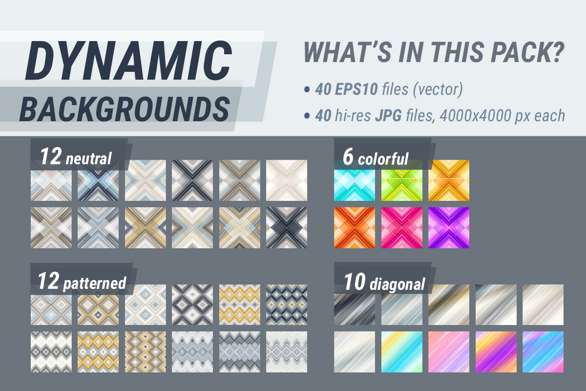 Dynamic Backgrounds MEGA Pack – 40, a Pattern Graphic by Slanapotam (Photo 2 of 6)