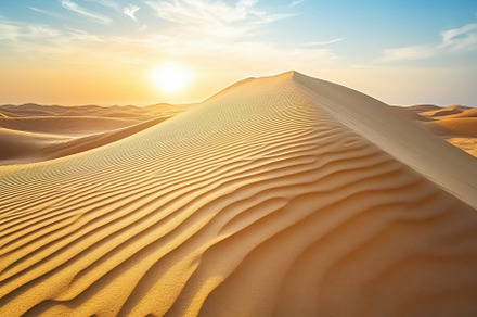 Rippling sand dunes in the desert at, a Photo by Iftikhar Alam