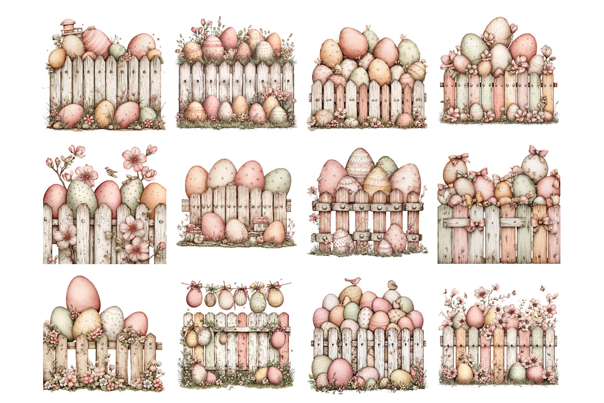 Easter Eggs Fence Clipart, an Illustration by Design Market (Photo 3 of 3)