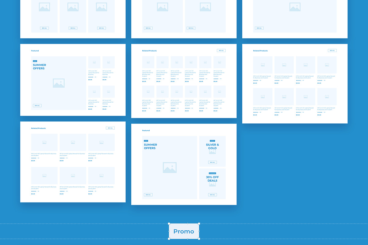 Ecommerce Wireframe Library & UI Kit, a Wireframe Template by UI Design Resource (Photo 9 of 14)