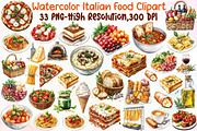 Watercolor Italian Food Clipart, an Illustration by Sublimation Artist (Thumbnail 1 of 6)
