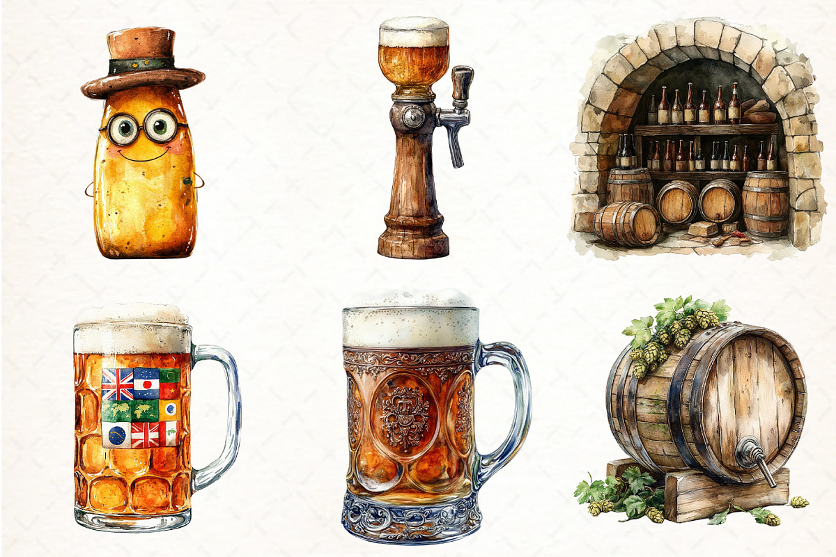 International Beer Day Clipart, an Illustration by Pixels.Craft (Photo 2 of 6)