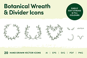 Botanical Wreath & Divider Icons, an Object Graphic by Caroline Mackay (Thumbnail 1 of 7)