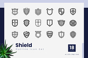 Shield Outline Icons, an Outline Icon by Zeer Graphic (Thumbnail 1 of 2)