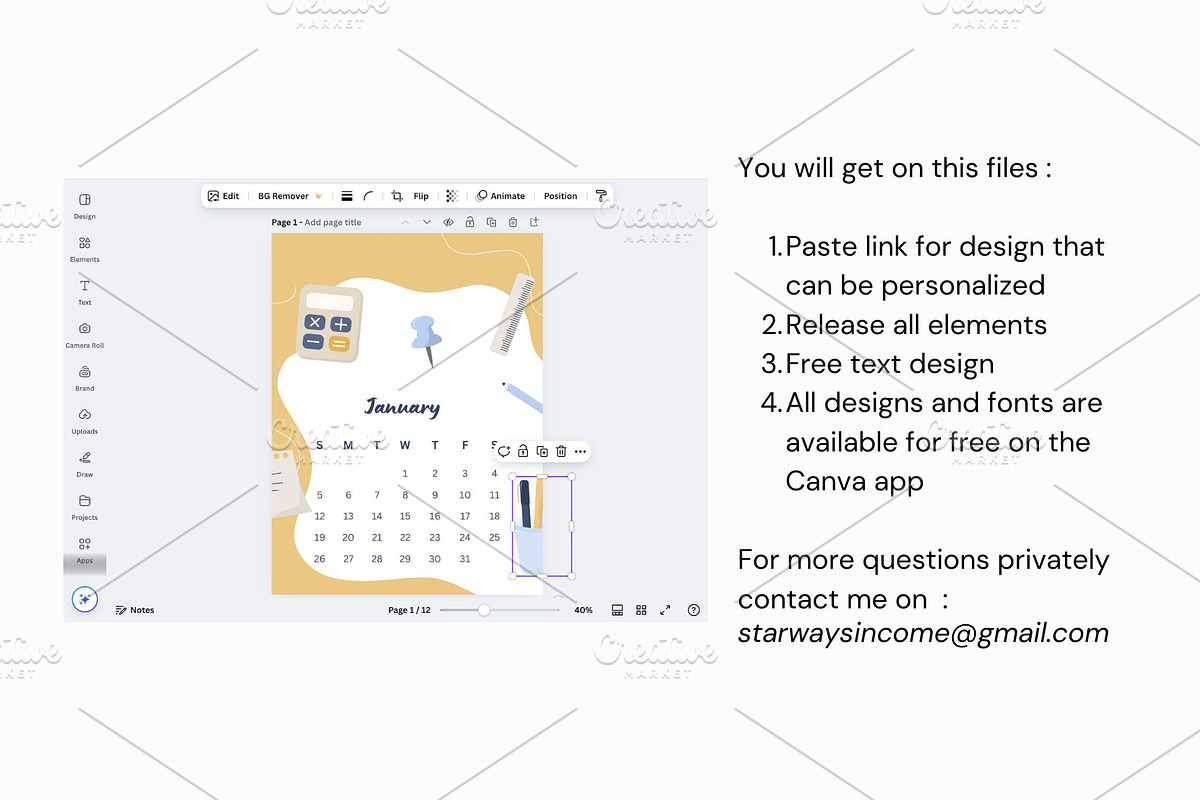 2025 Calendar-School Theme, a Presentation Template by ryelart.design (Photo 2 of 11)