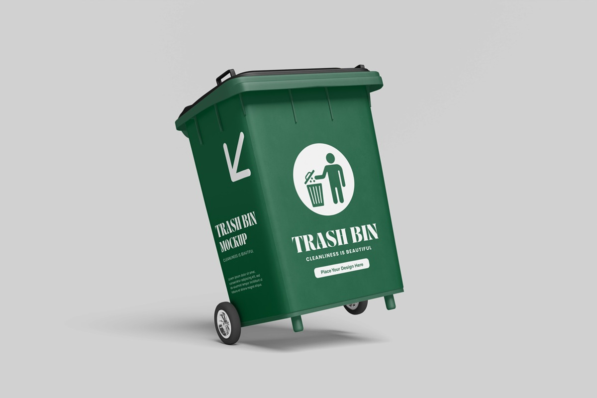 Trash Bin Mockup, a Cups & Container Mockup by AndikaGraphic (Photo 5 of 5)