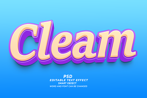 Clean PSD 3D Editable Text Effect