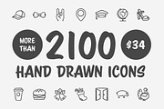 2100 Hand drawn vector icons, an Outline Icon by Visual Generation (Thumbnail 1 of 43)