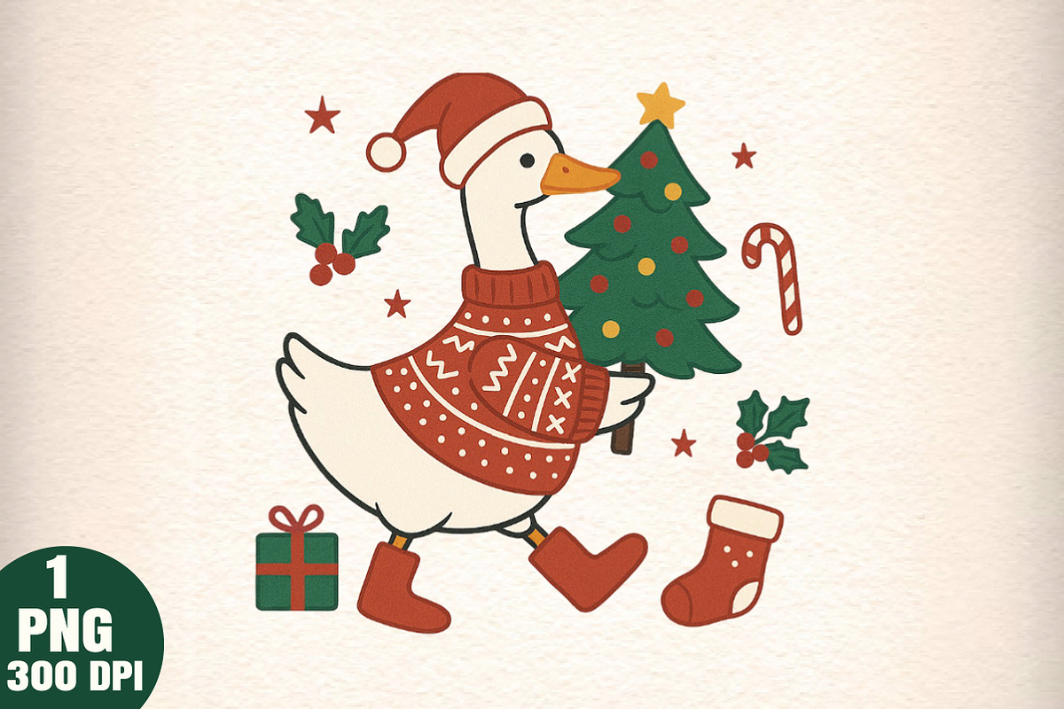 Funny Christmas Tree Goose Png, an Illustration by Daily.Designs (Photo 1 of 5)