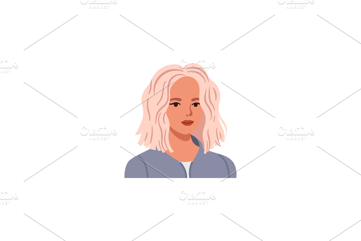 Modern woman portrait with blunt lob, a Person Illustration by Yayasya (Photo 3 of 3)