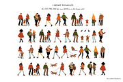 Autumn City Illustration Clipart Set, a Person Illustration by LyubovZaytseva (Thumbnail 4 of 9)