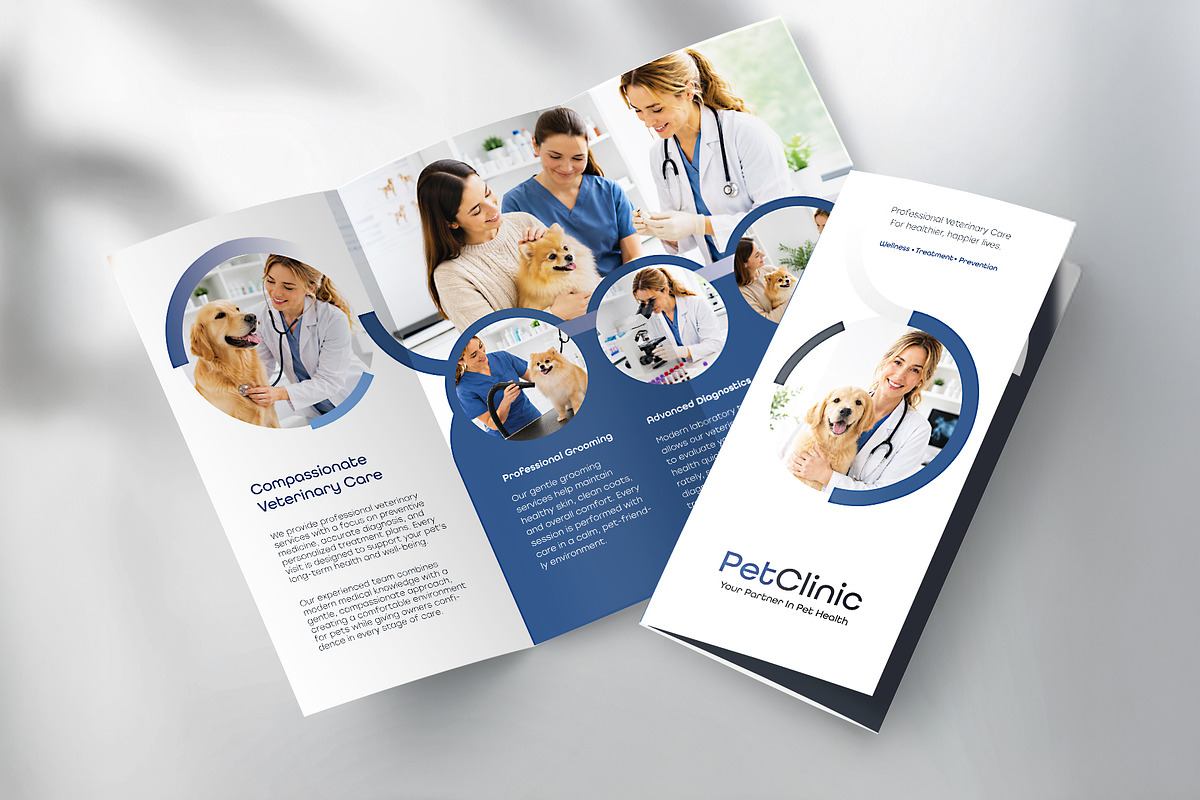 Veterinary Clinic Trifold Brochure, a Brochure Template by WheelieMonkey (Photo 1 of 3)